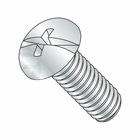 Newport Fasteners #10-32 x 1 in Combination Phillips/Slotted Round Machine Screw, Zinc Plated Steel, 100 PK 789664-100